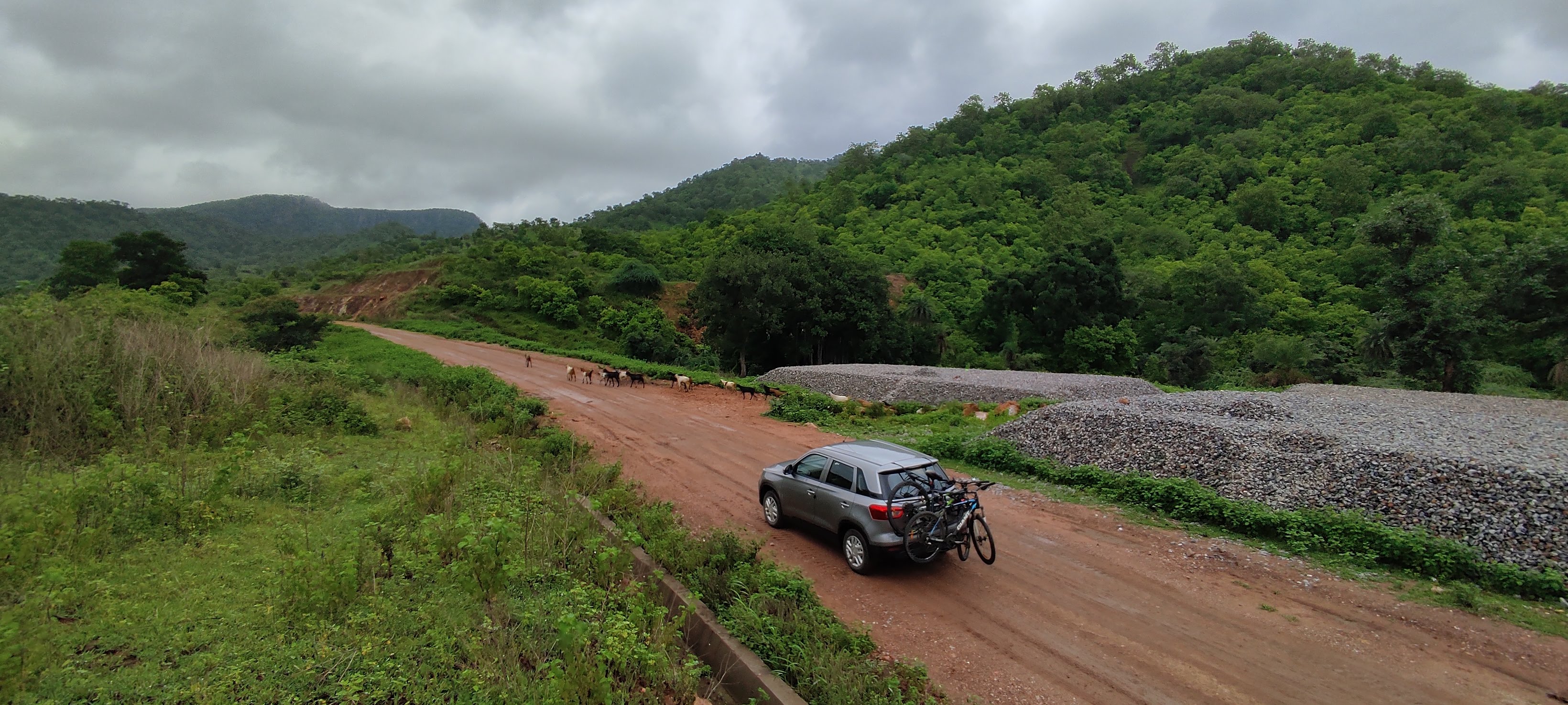 driving over an under-construction railway line